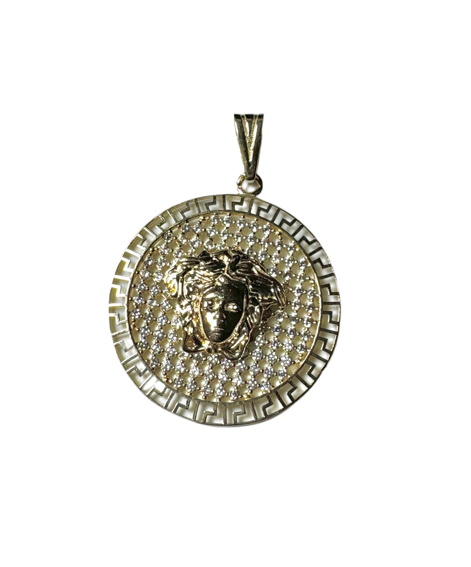 Pendentif médusa avec zircon en or 10 carats_Bijouterie MD