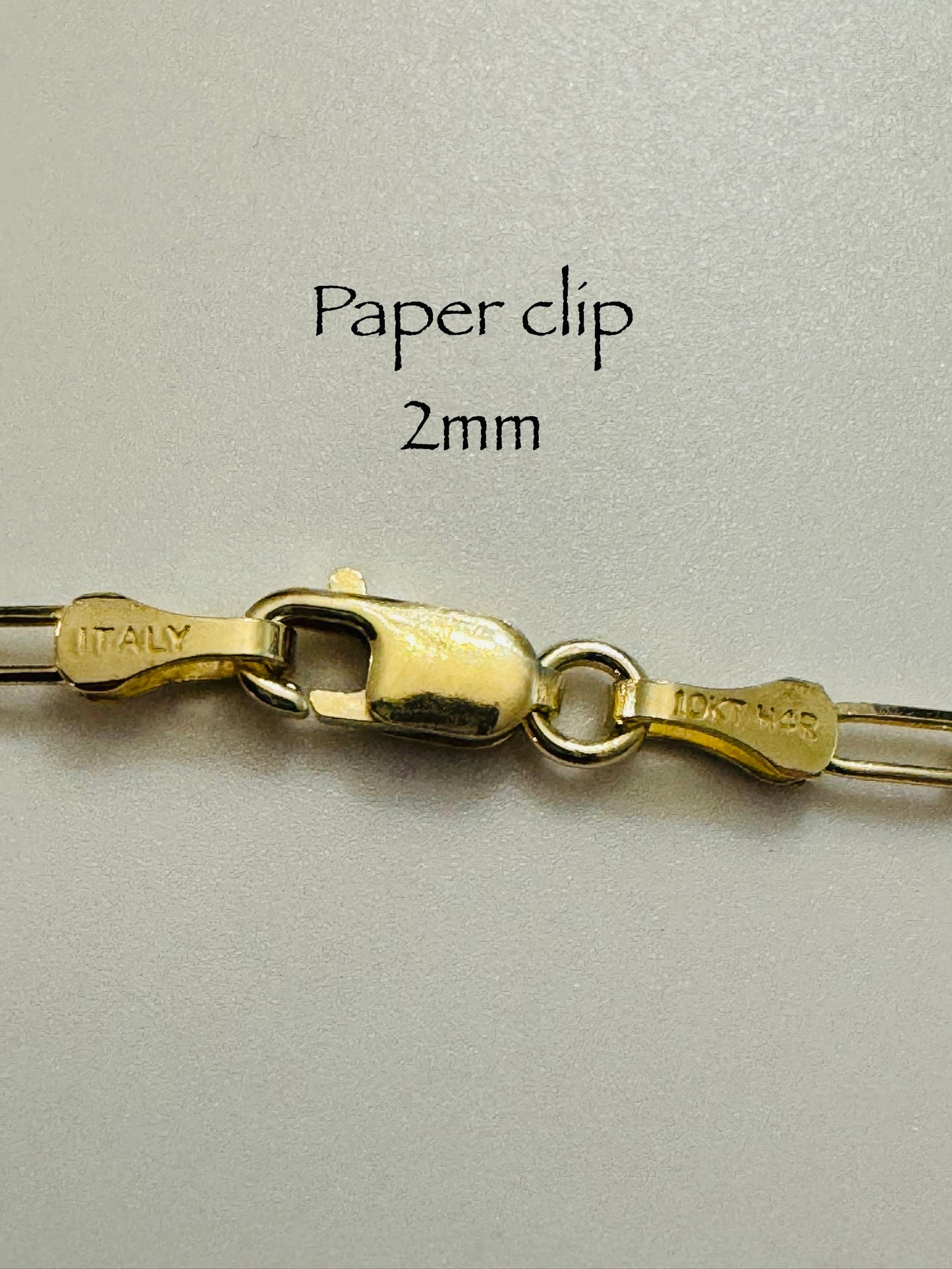 #113 bracelet paper clip 2 mm en or 10k