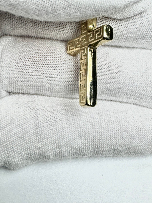 #415 pendentif croix médusa carré en or 10k