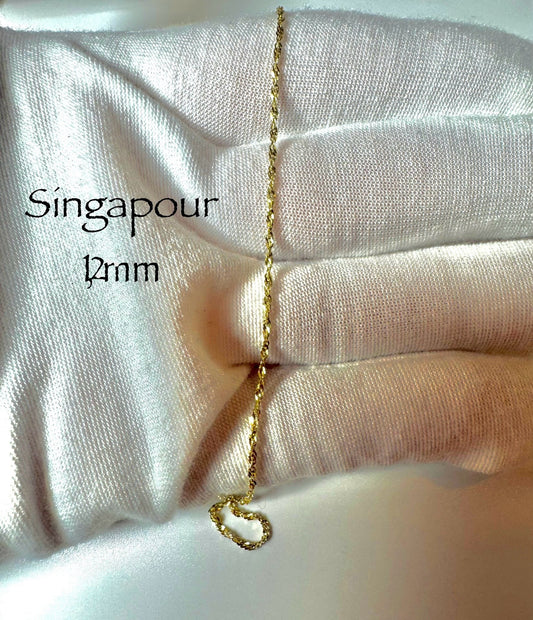 Chaîne Singapour 1,2 mm or 10K- BijouterieMD