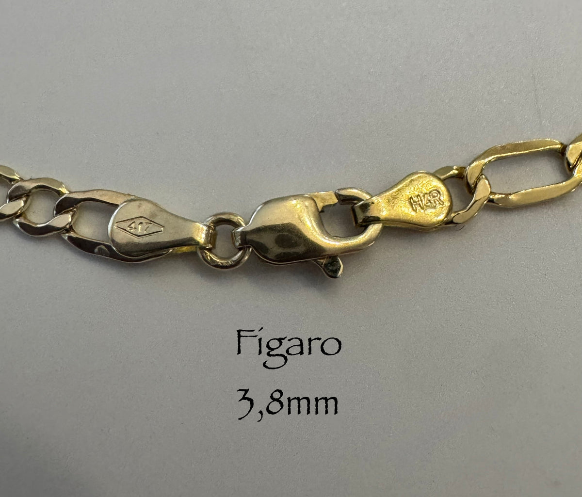 #115 Bracelet Figaro 3,8 mm en or 10k
