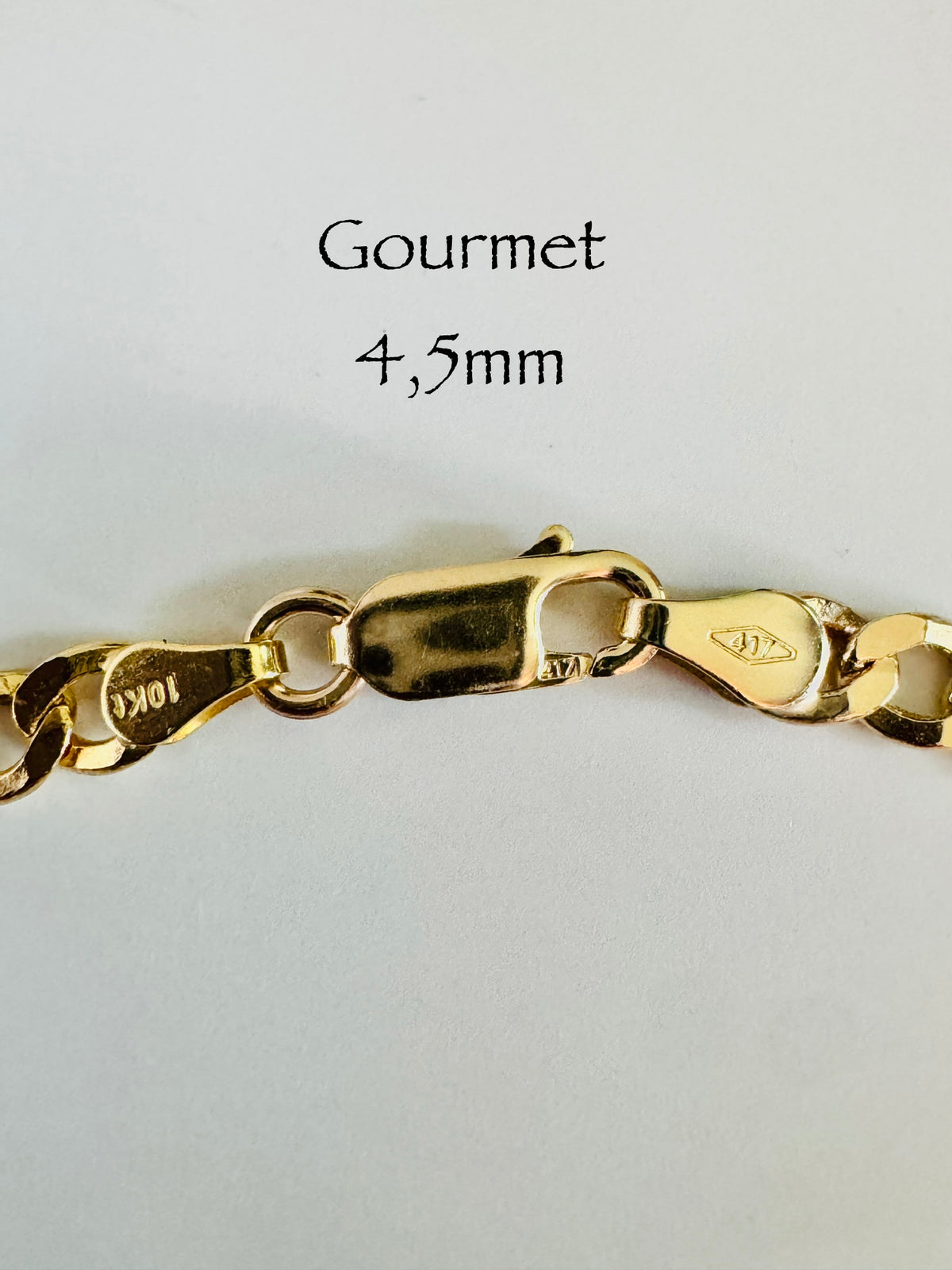 #507 chaîne de cheville gourmet 4,5 mm en or 10k