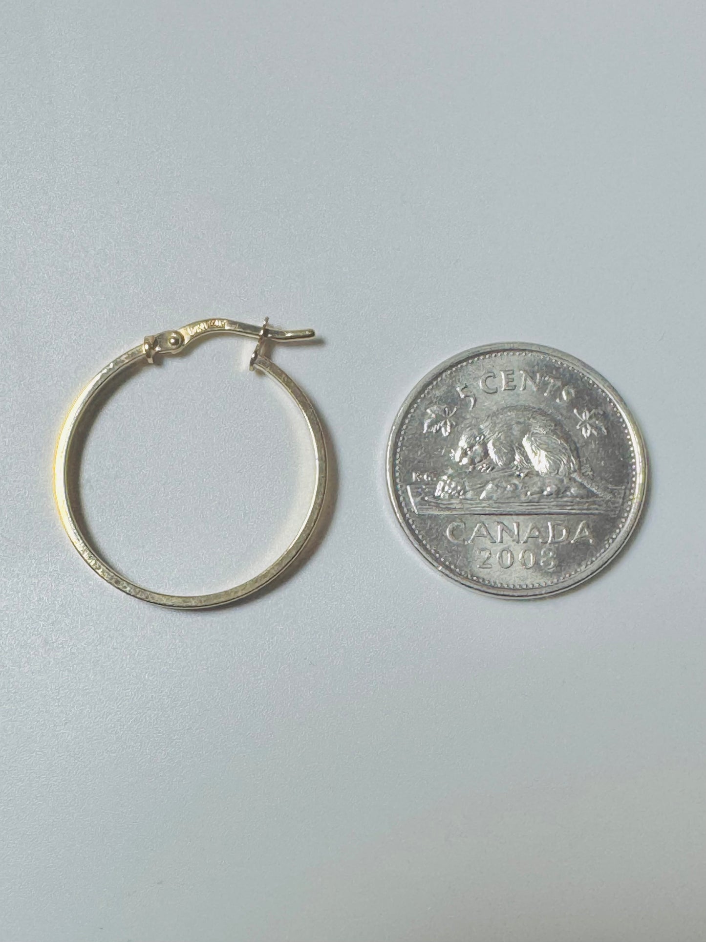 #303 boucles d’oreilles anneaux aplaties unies en or 10k