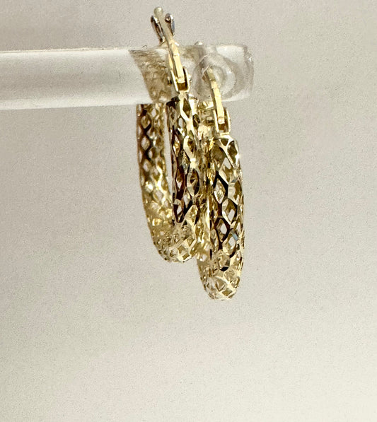 #314 boucles d’oreilles anneaux trouées en or 10 carats