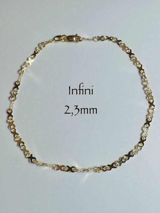 #123 bracelet infini 2,3 mm en or 10k