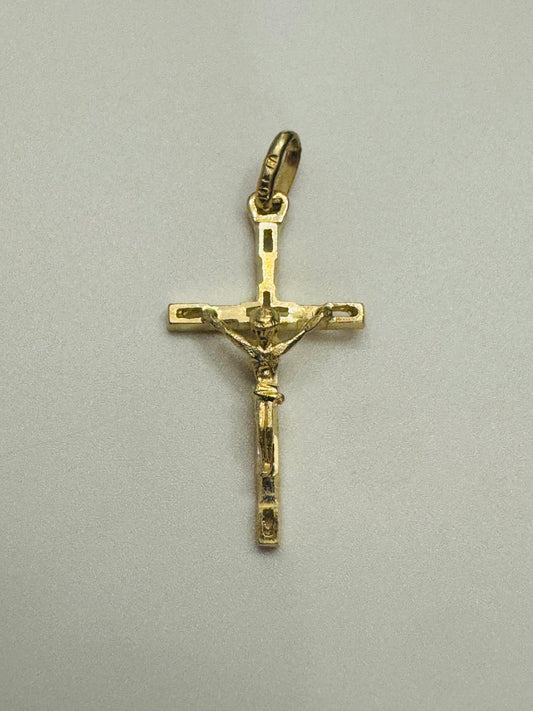 #407 pendentif croix crucifix fin en or 10k