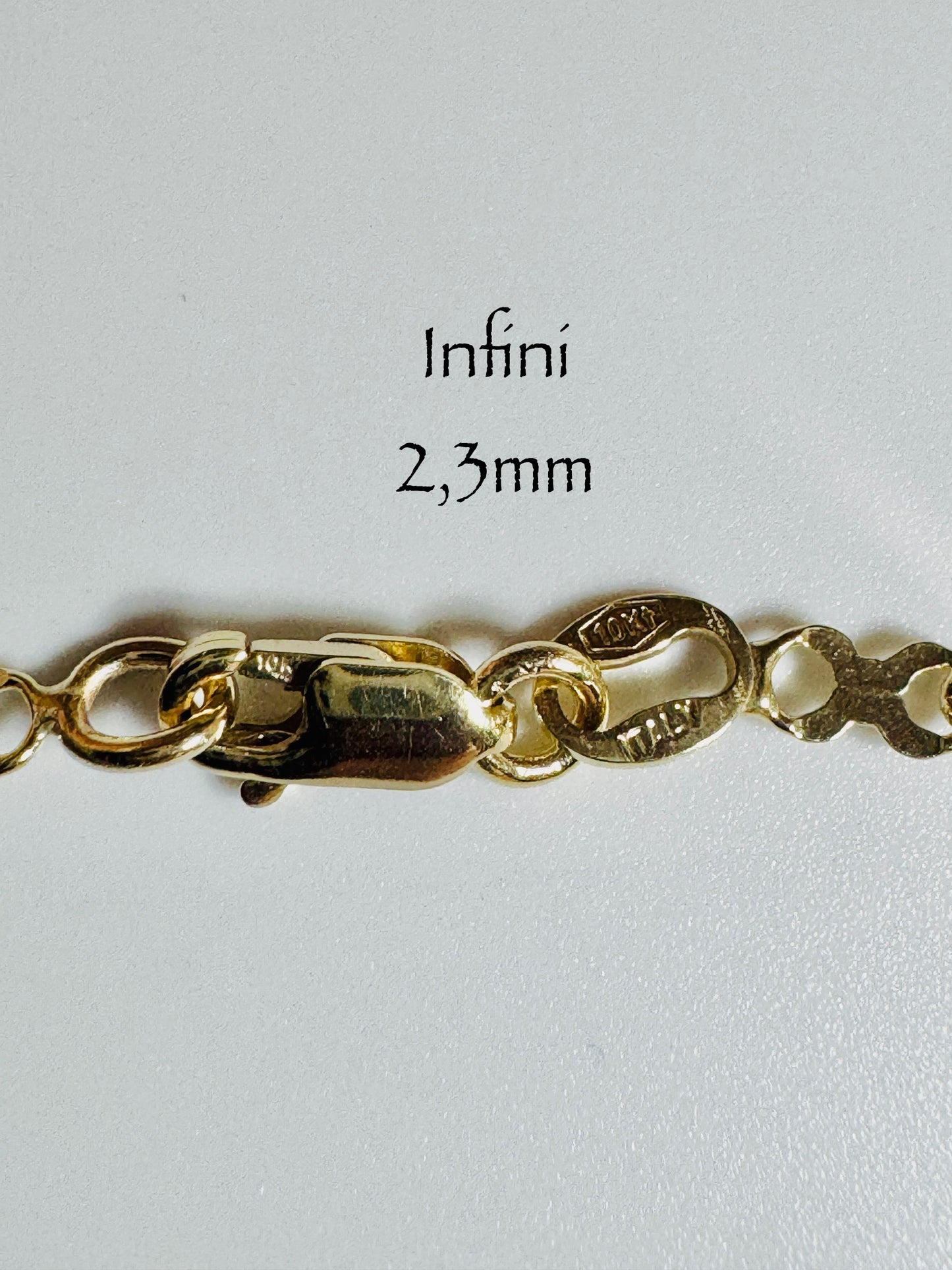 #123 bracelet infini 2,3 mm en or 10k