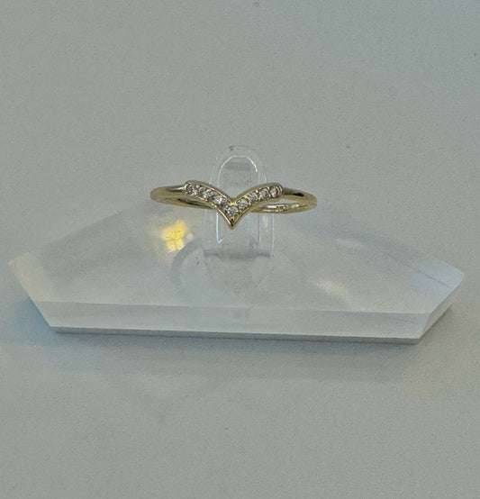 #206 bague en V en zircon en or 10k