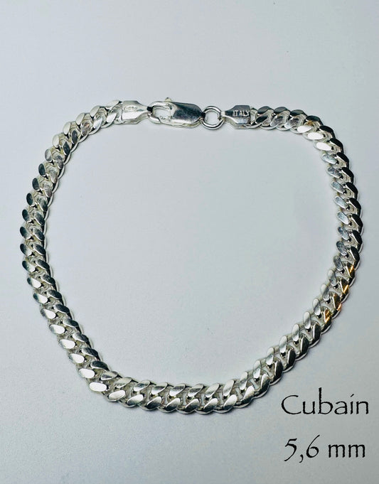 #203 5.6mm 925 Sterling Silver Cuban Link Bracelet