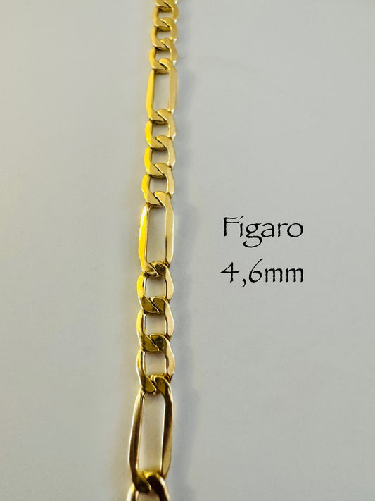 #100 bracelet Figaro 4,6 mm en or 10k 