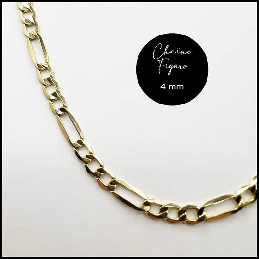 4 mm Figaro chain in 10k gold
