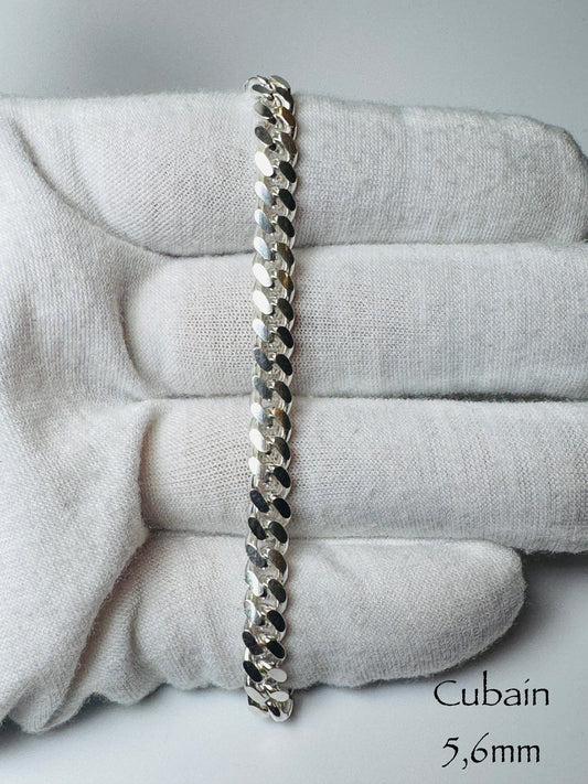 #203 5.6mm 925 Sterling Silver Cuban Link Bracelet