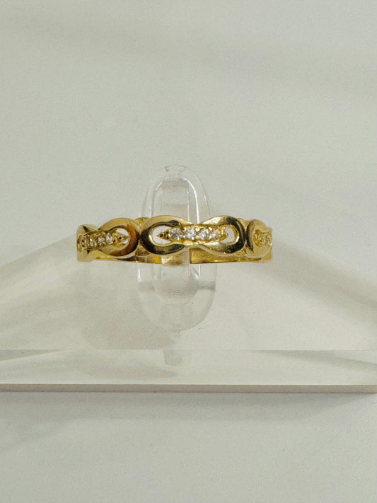 #216 bague infini ligne en zircon en or 10k