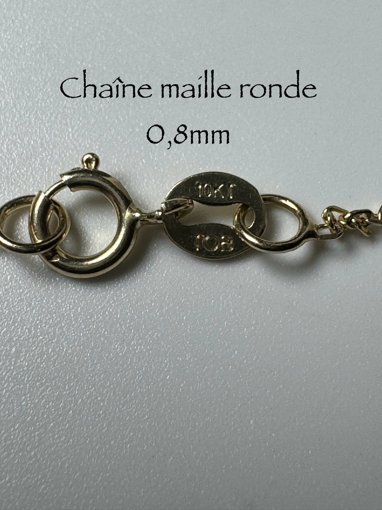 Chaîne maille ronde 0,8mm en or 10k