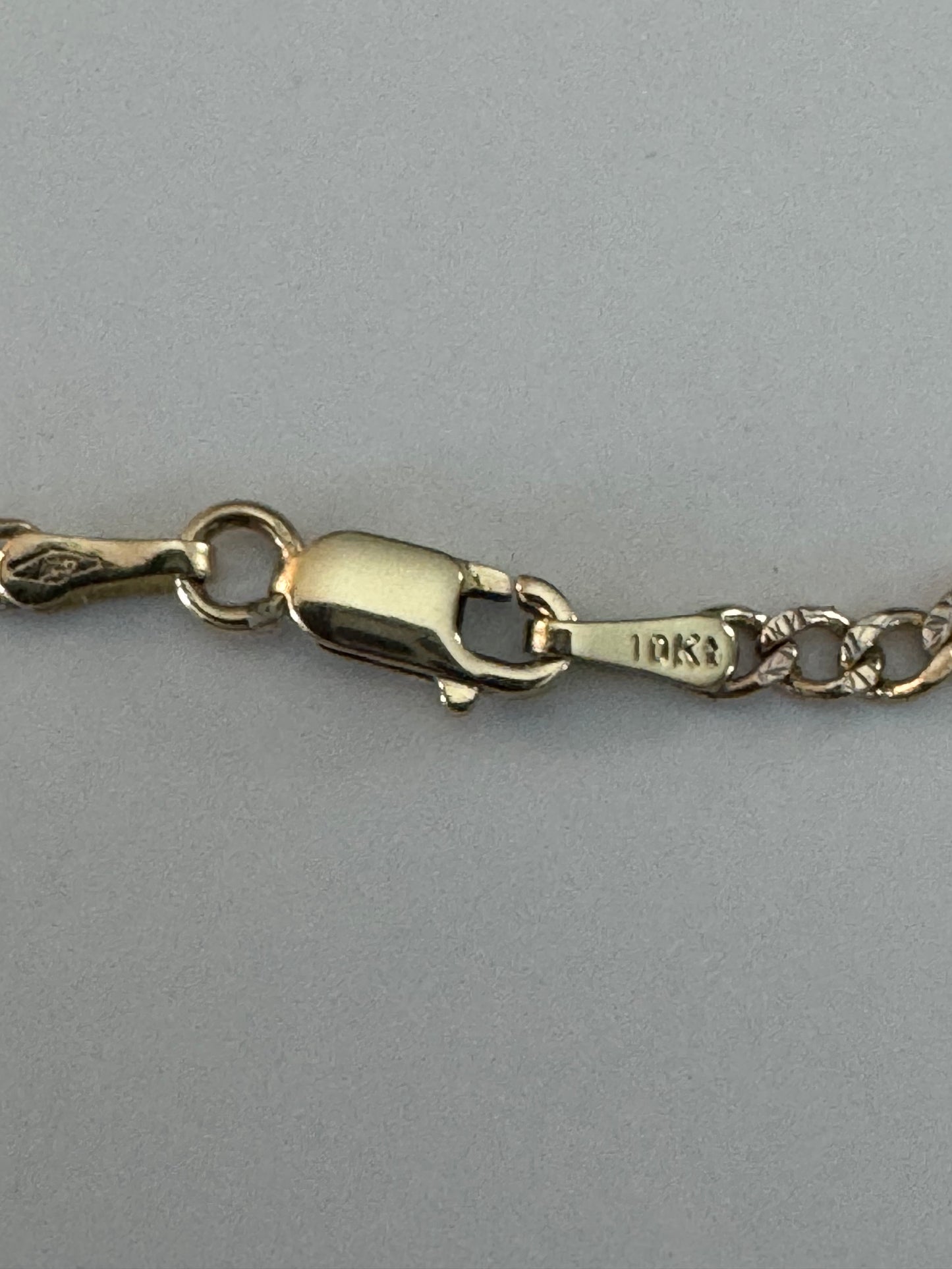 Pulsera Figaro nº 104, bicolor, 2,5 mm, en oro de 10 quilates