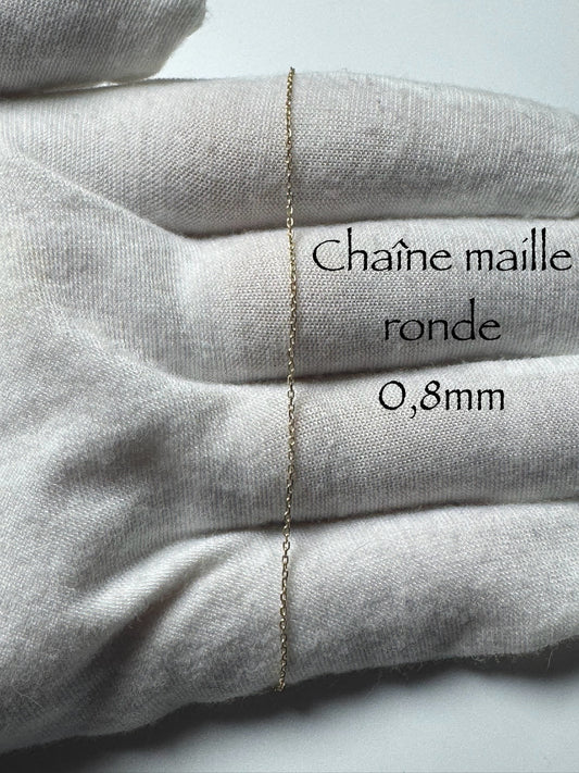 Chaîne maille ronde 0,8mm en or 10k