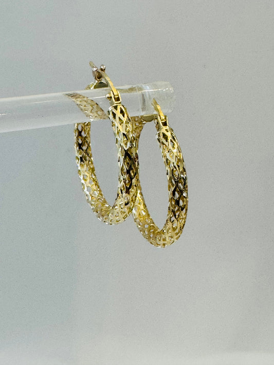 #305 boucles d’oreilles anneaux trouées en or 10k