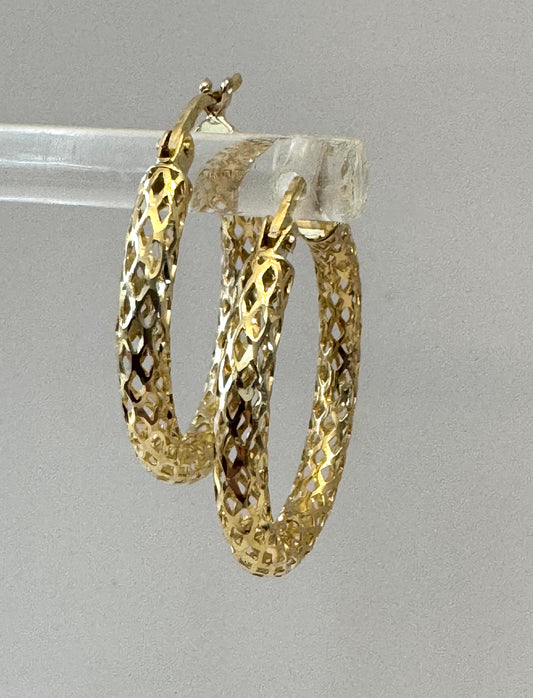 #305 boucles d’oreilles anneaux trouées en or 10k