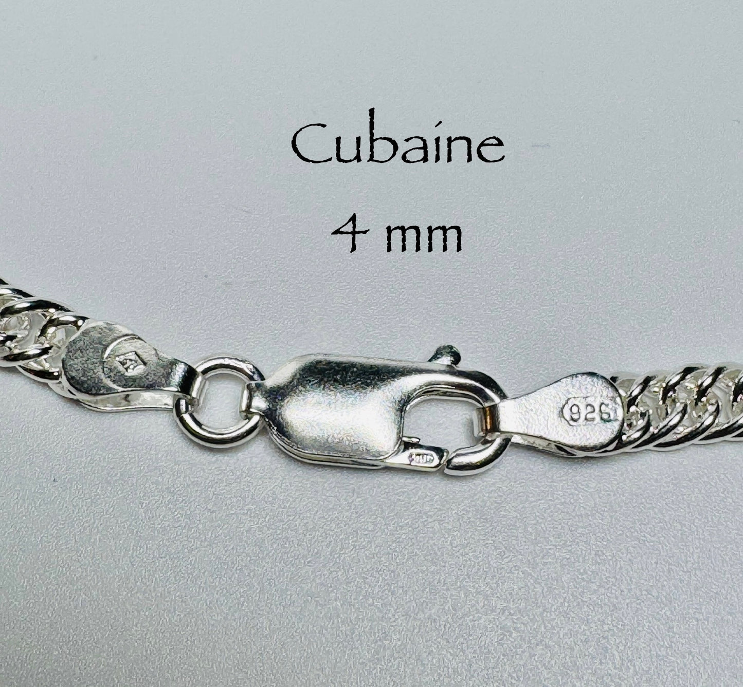 Chaîne cubaine 4mm en argent sterling italien 925