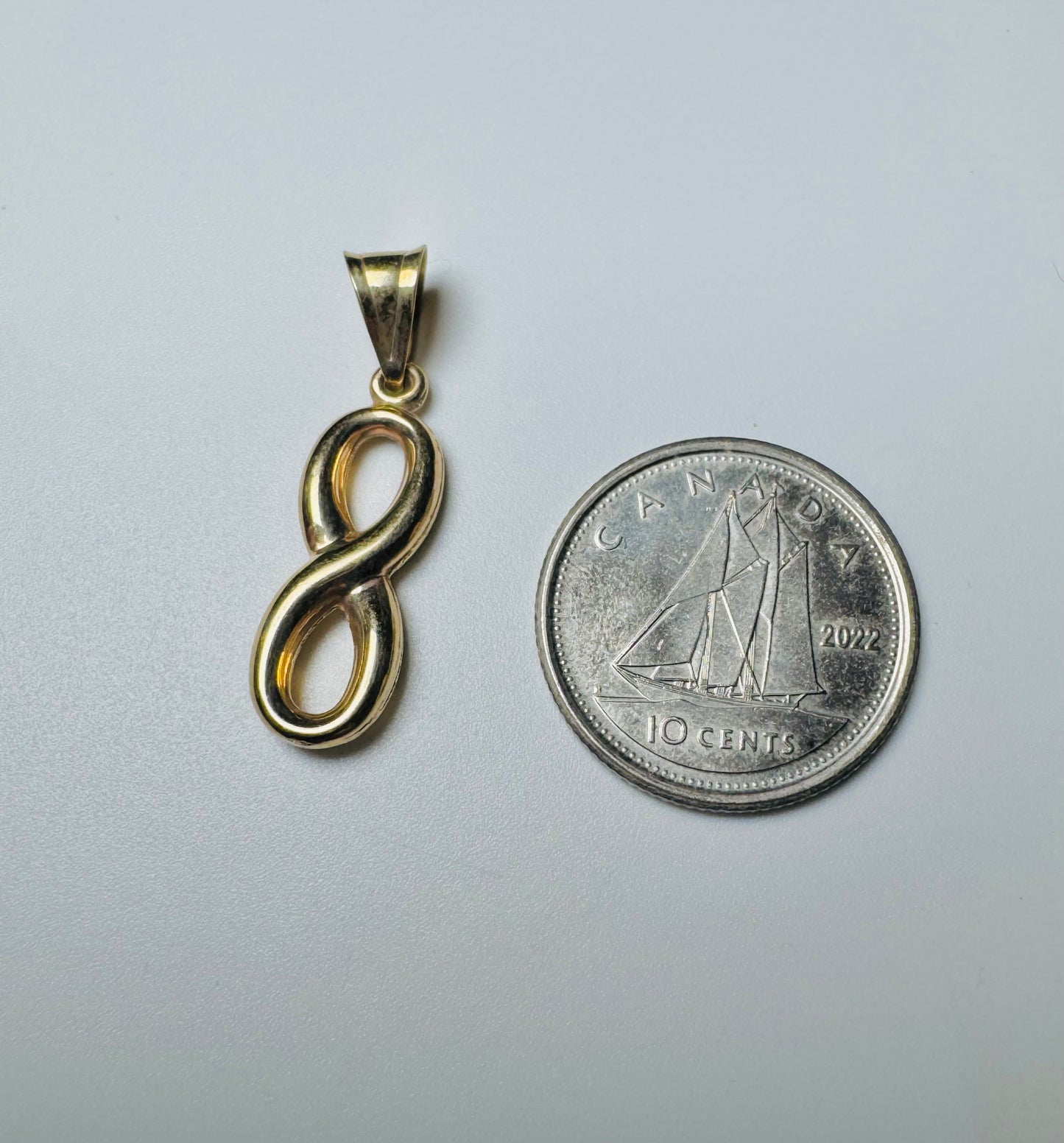 #445 pendentif infini bombé en or 10k