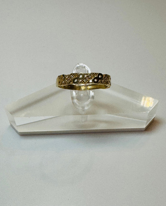 #212 Bague infinie avec zircon en or 10k