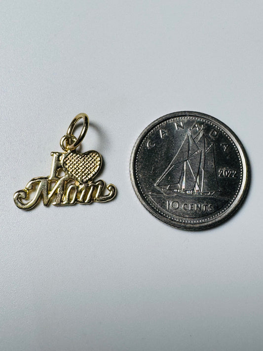 #439 pendentif I Love Mom en or 10k