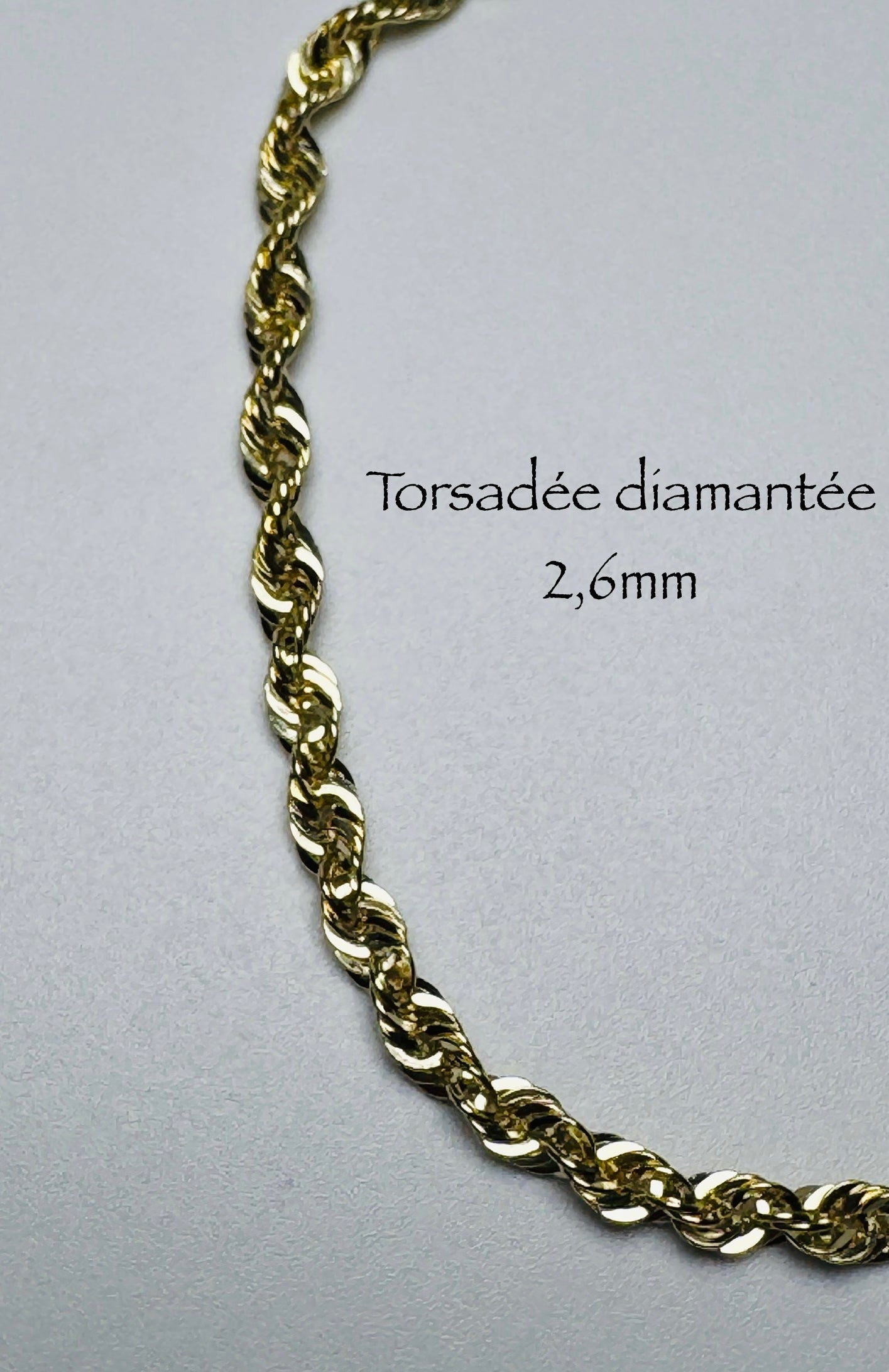 #108 2.6mm Diamond-Cut Twisted Bracelet in 10k Gold