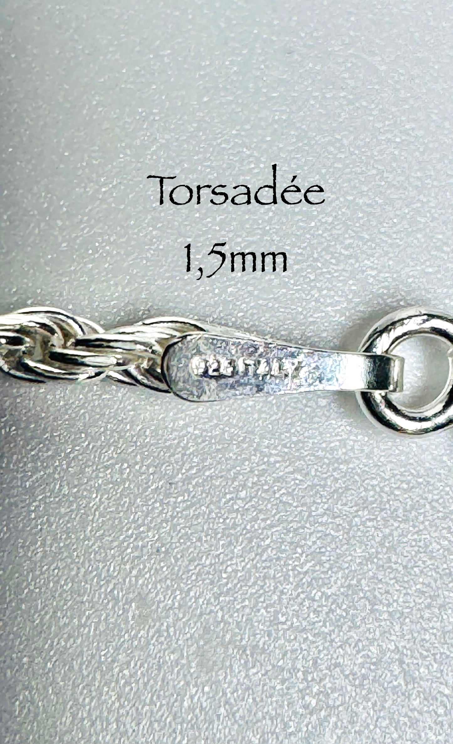Chaîne torsadée 1,5mm en argent sterling italien 925