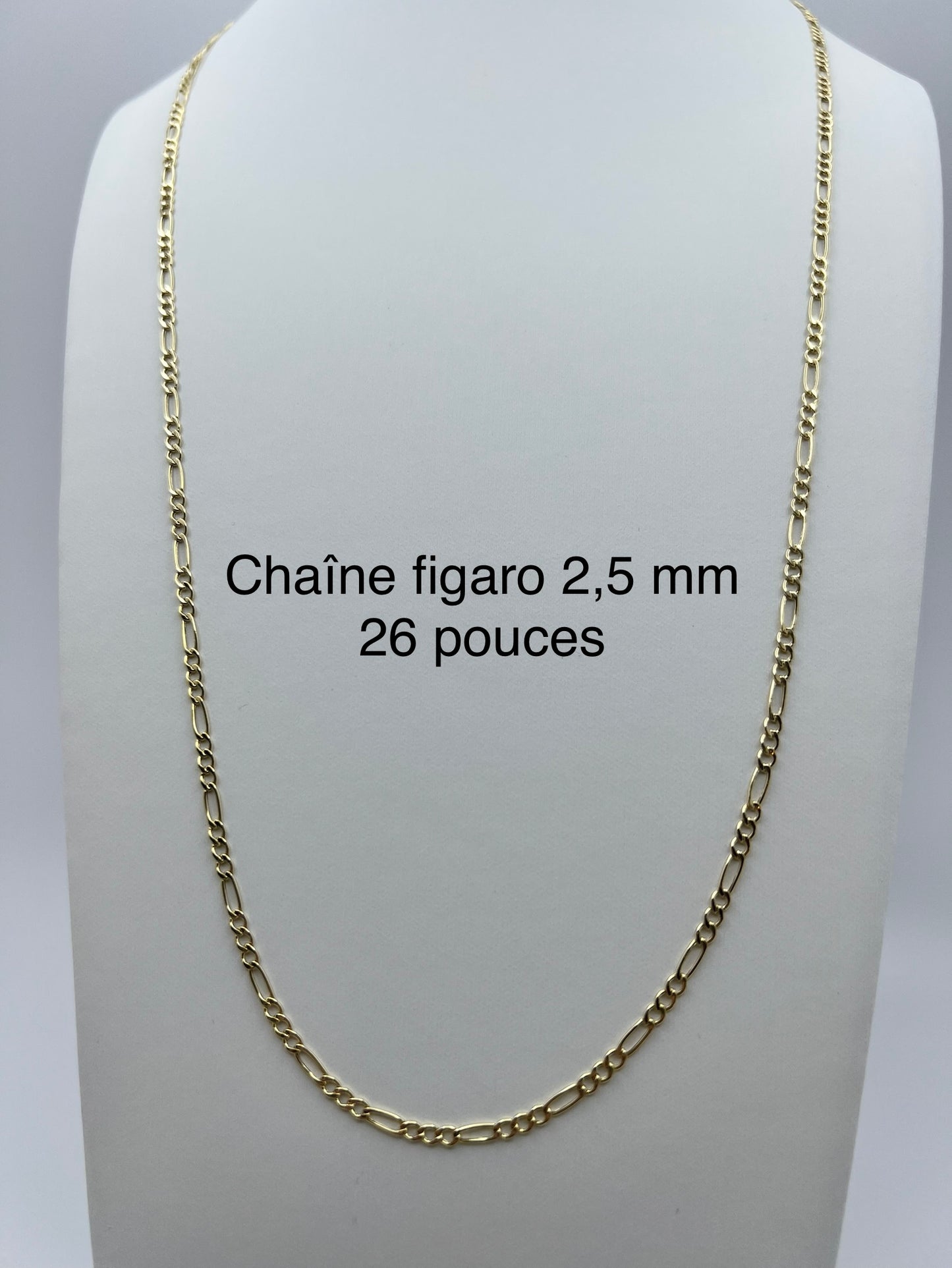 Chaîne Figaro 2,5 mm en or 10k