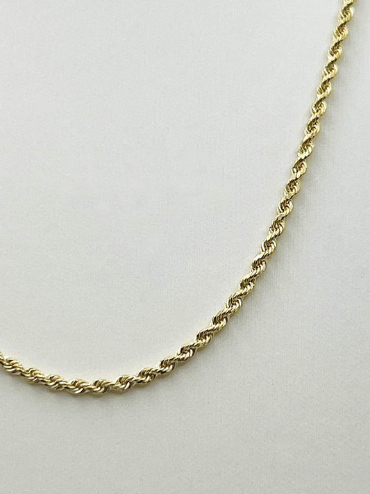 Chaîne torsadée diamantée pleine 1,9 mm en or 10k