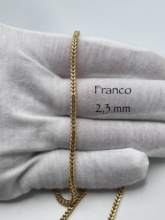 Chaîne franco 2,3 mm en or 10k