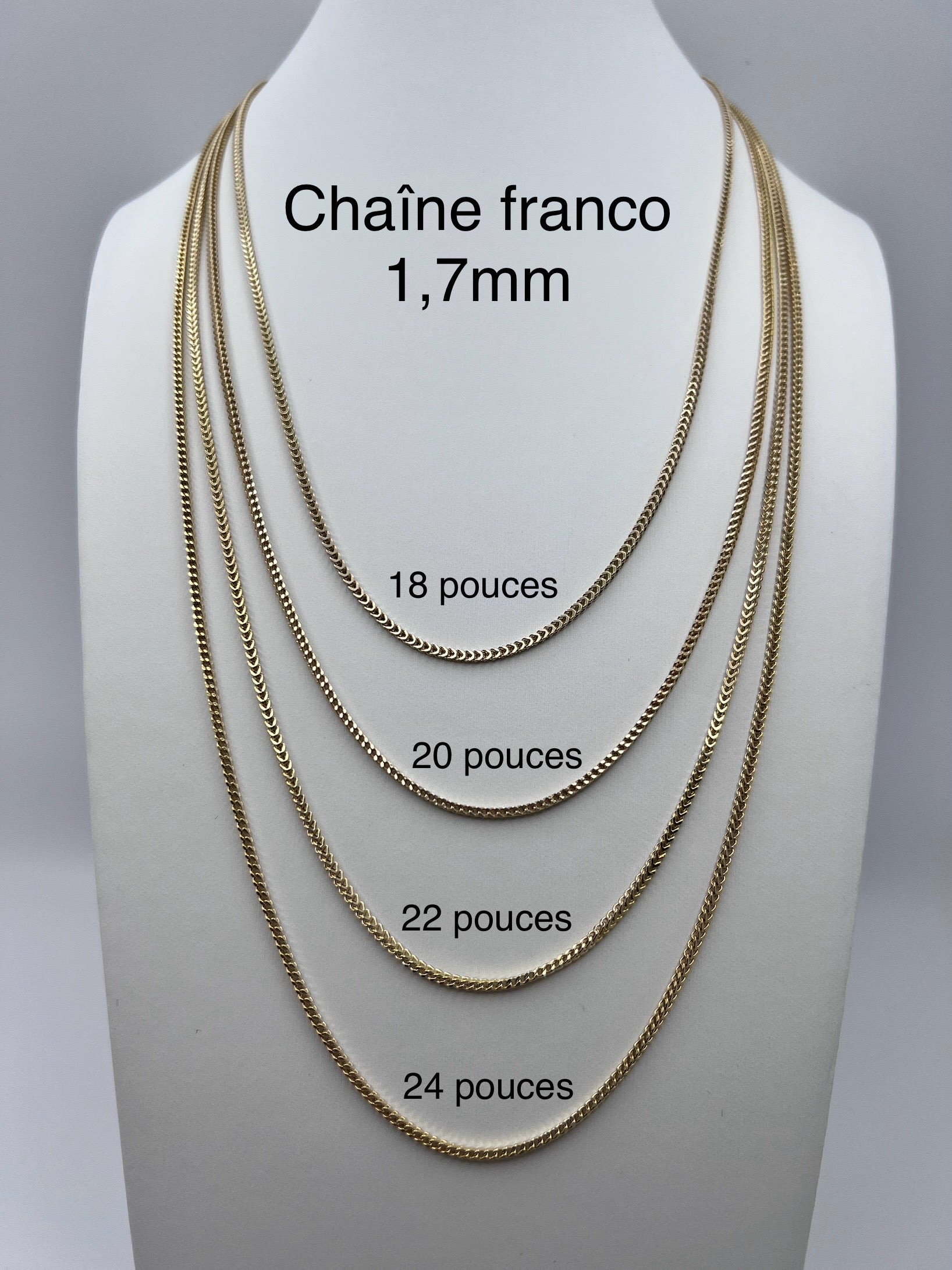 1.7 mm Franco chain in 10k gold – BijouterieMD