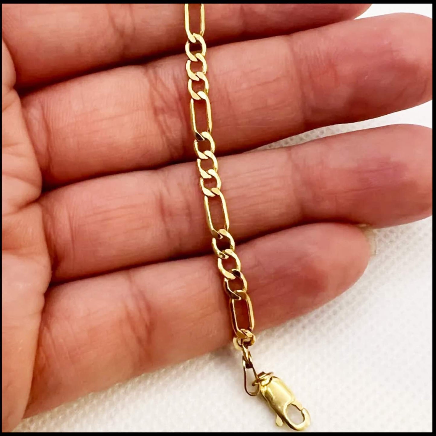 #116 Figaro Bracelet 3.5 mm in 10k gold