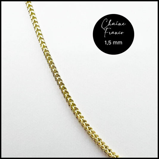 1.5 mm Franco chain in 10k gold