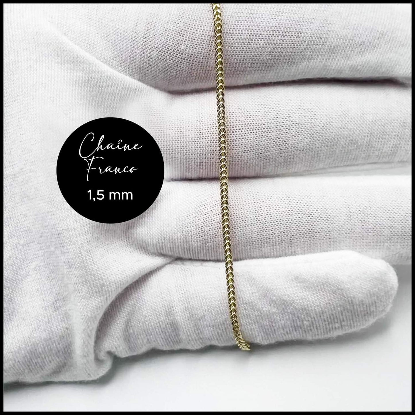 1.5 mm Franco chain in 10k gold