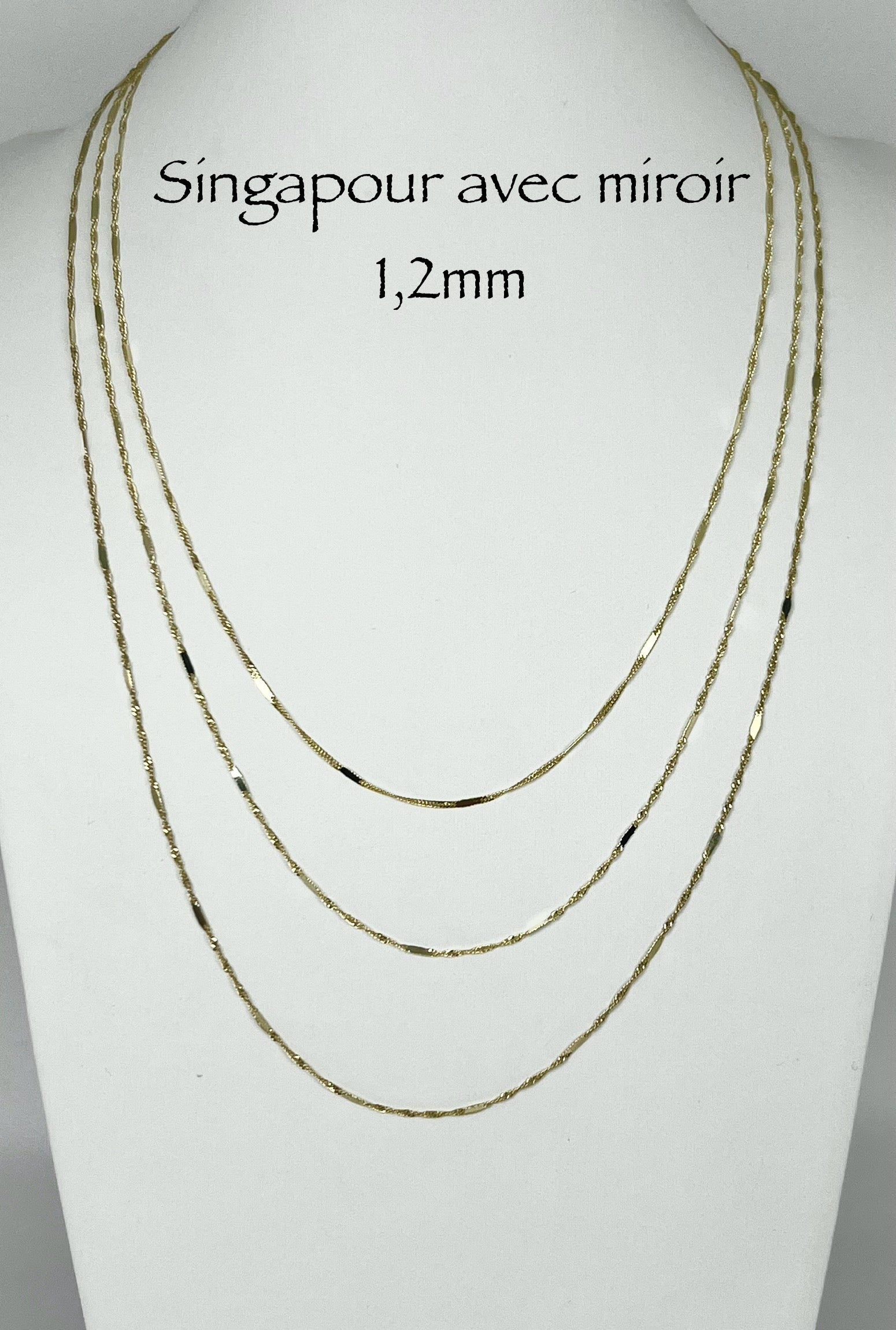 Chaine Mirroir en or blanc 10kt main image 1