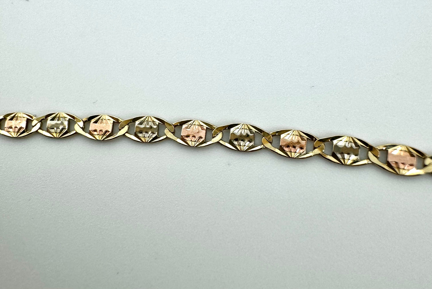 3-color gold chain with rhombus 2.3mm