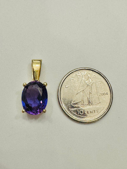 #428 pendentif améthyste ovale en or 10k