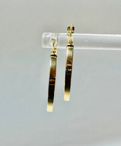 #303 boucles d’oreilles anneaux aplaties unies en or 10k