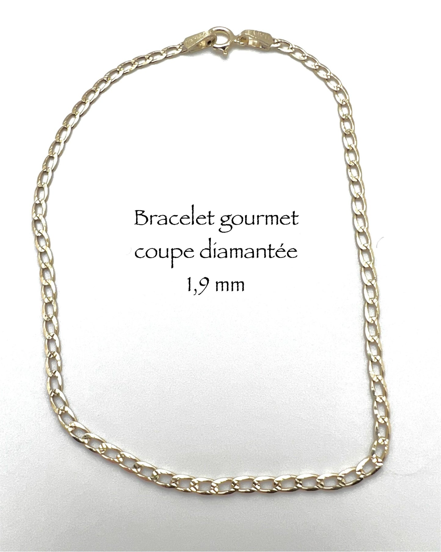 #105 bracelet gourmet avec gravure 1,9mm en or 10k