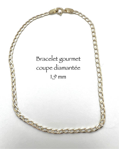 #105 bracelet gourmet avec gravure 1,9mm en or 10k