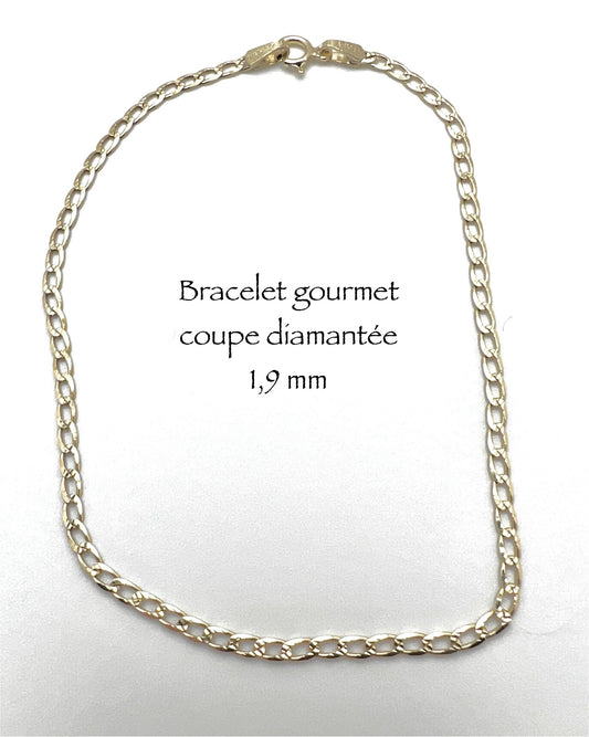 #105 bracelet gourmet avec gravure 1,9mm en or 10k
