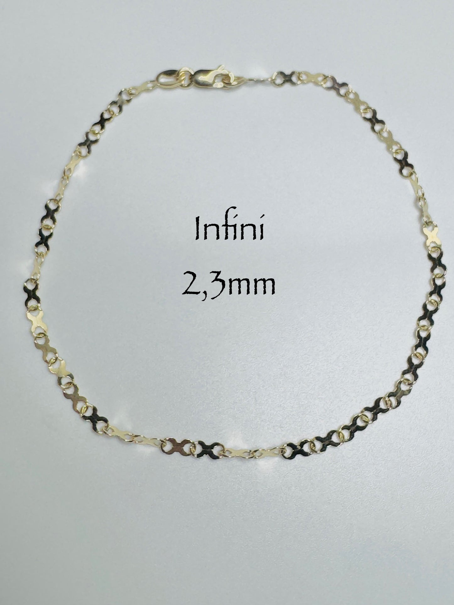 #123 bracelet infini 2,3 mm en or 10k