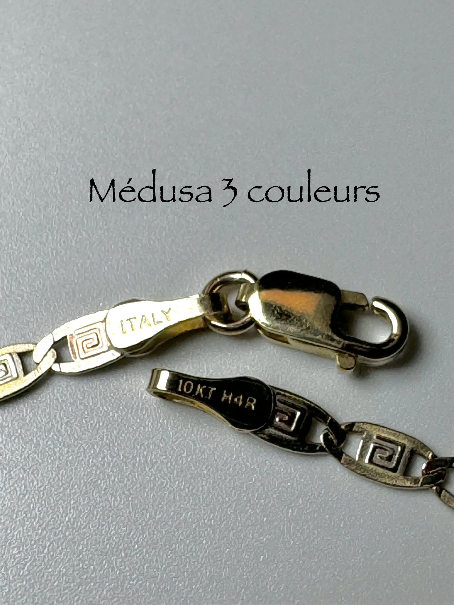 Bracelet médusa trois couleurs 2,5mm en or