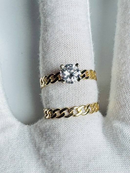 #201 bague alliance et jonc de mariage rond entrelacé en or 10k