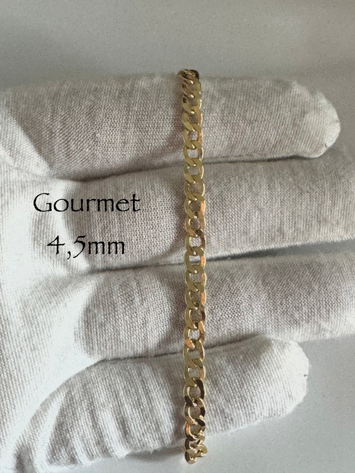 #507 chaîne de cheville gourmet 4,5 mm en or 10k￼