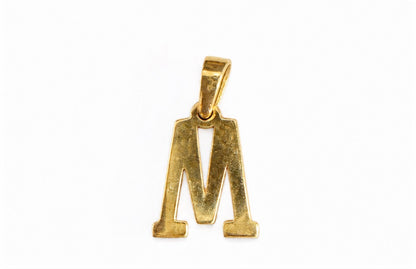 Pendentif lettre M uni or 10k