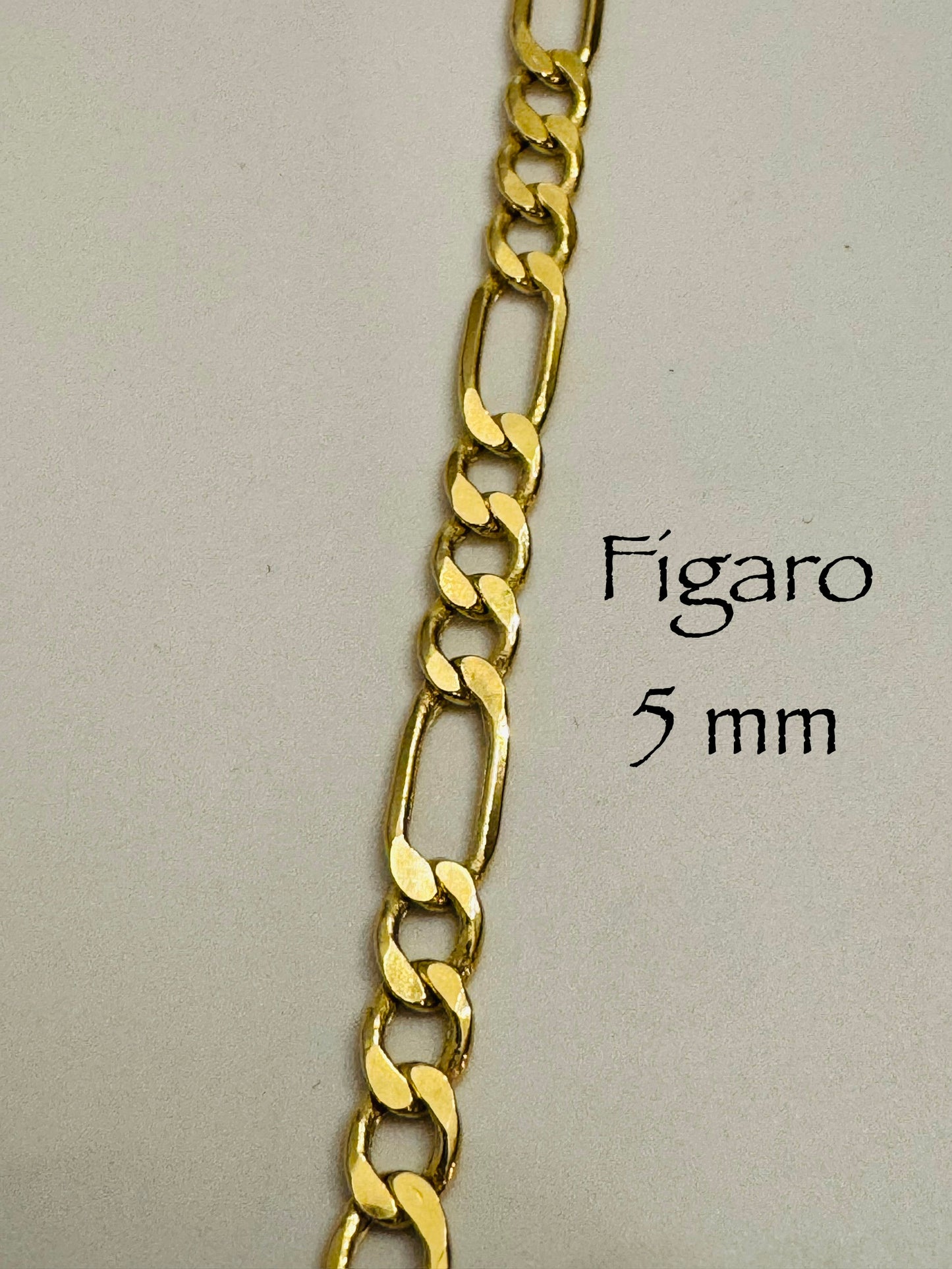 #115 Bracelet Figaro 5 mm en or 10k