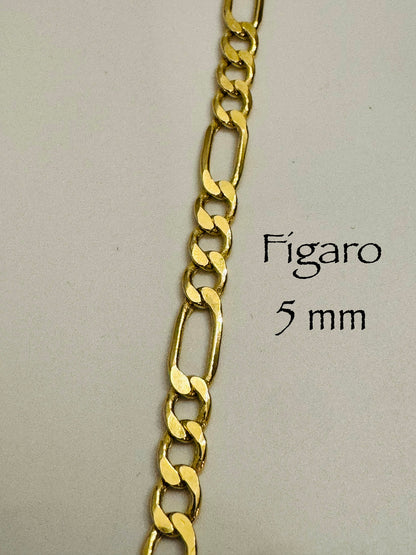 #115 Bracelet Figaro 5 mm en or 10k