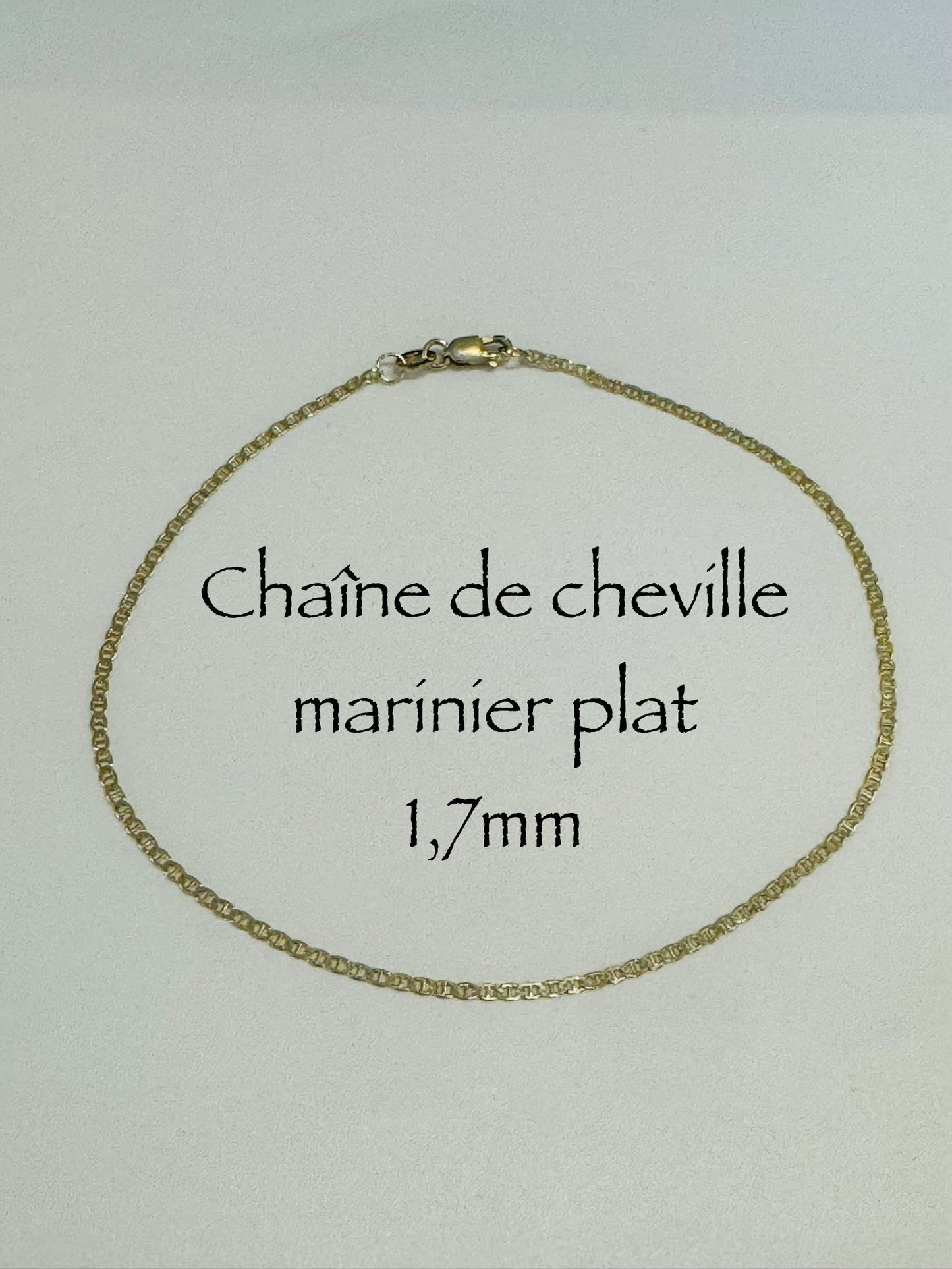 #504 chaîne de cheville marinier plat en or 10k￼